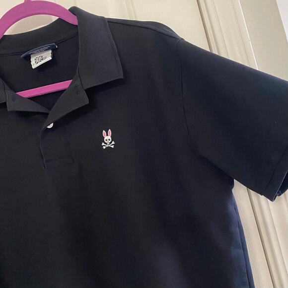PSYCHO BUNNY • Black Classic Short Sleeve Polo Shirt - Picture 3 of 5